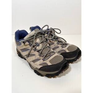 Merrell Moab 2 Vent Hiking Shoes Womens size 8 Tan Blue Gorpcore Outdoors
